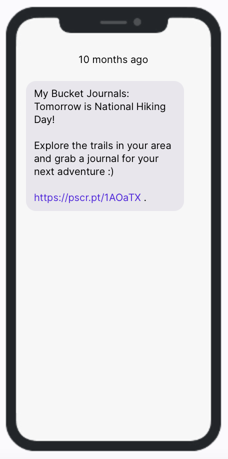 Bucket Journals Take a Hike Text