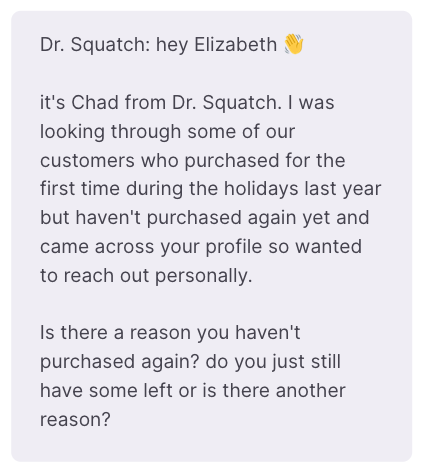 Dr. Squatch SMS Sales