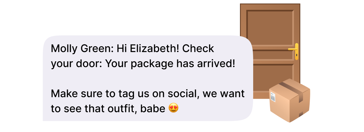 Molly Green SMS Example Shipping Notification