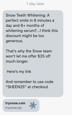 snow teeth whitening text2